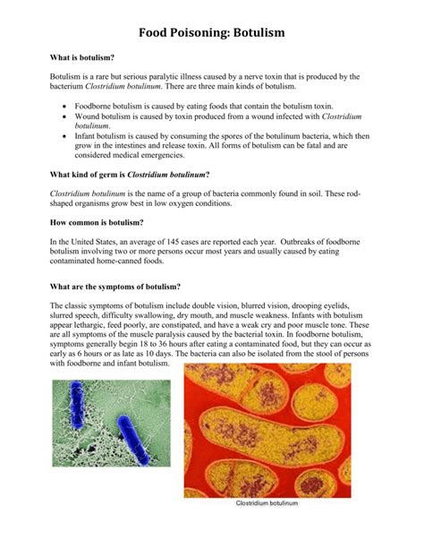 Food Poisoning: Botulism