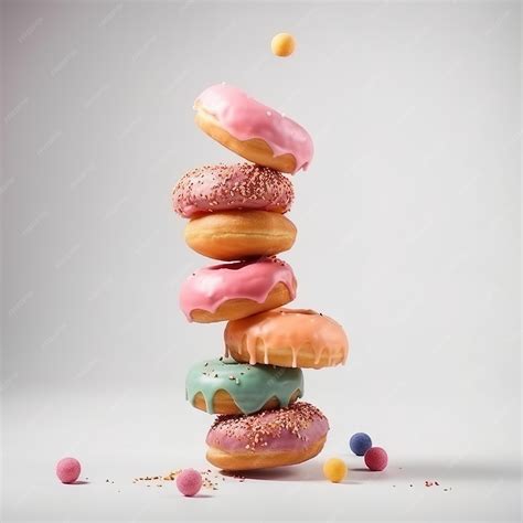 Premium AI Image | Stack tower from glazed doughnuts Generative AI