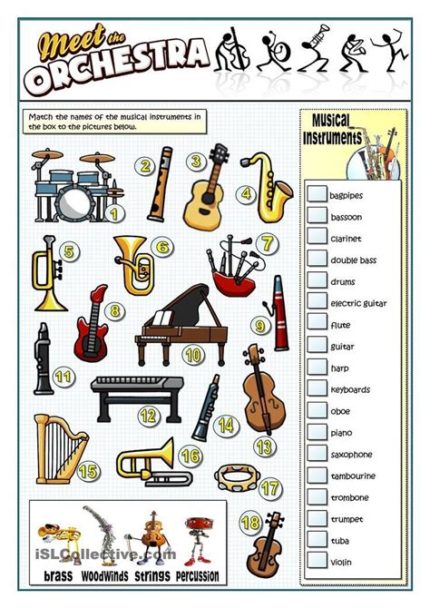 Instruments Of The Orchestra Quiz Worksheets