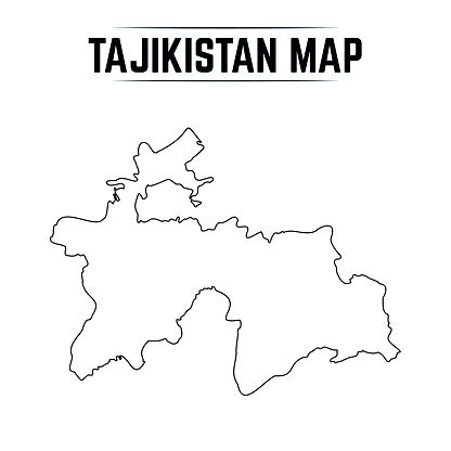 Outline Simple Map Of Tajikistan Stock Illustration - Download Image ...