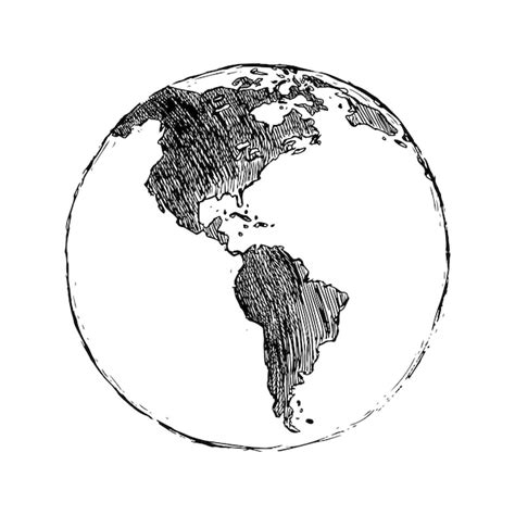 Premium Vector | Vector Black Sketch Globe Illustration Isolation on White Background Hand Drawn ...