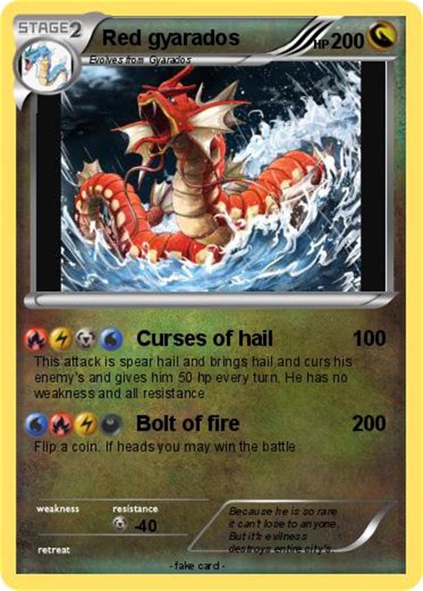 Pokémon Red gyarados 117 117 - Curses of hail - My Pokemon Card