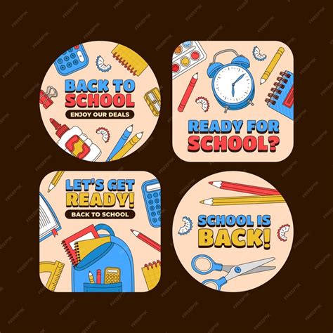 Free Vector | Labels collection for back to school season