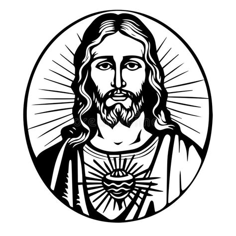 Jesus Christ Savior Vector Illustration. Black Silhouette of Jesus ...