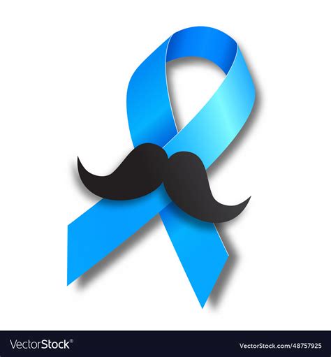 Prostate cancer awareness month blue ribbon Vector Image