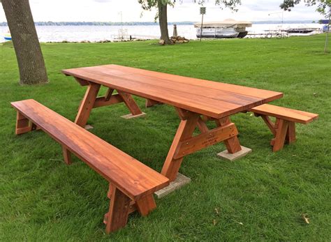 Large Wooden Picnic Table, Custom Wood Picnic Table Kit | Picnic table ...