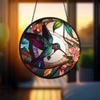 1pc Hummingbird Stained Window Hangings Hummingbird Suncatchers For Windows, Birds Window ...