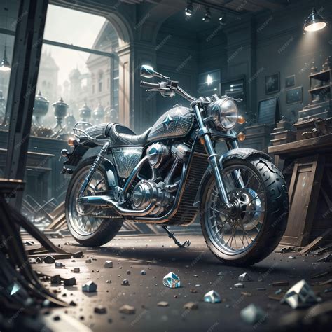 Premium Photo | Crystal motorbike