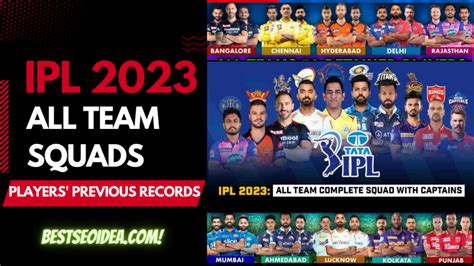 TATA IPL 2023 All team squads and players' previous records to guess ...