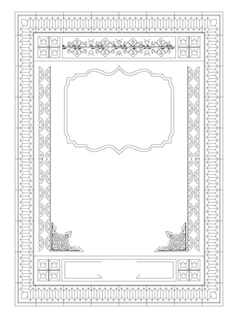 Premium Vector | Book cover black and white border and frame.