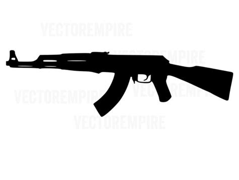 AK-47 Graphics SVG Dxf EPS Cdr Ai Pdf Vector Art Clipart instant ...