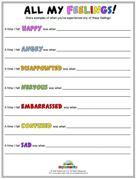 Help kids explore their feelings and share examples with this helpful ...