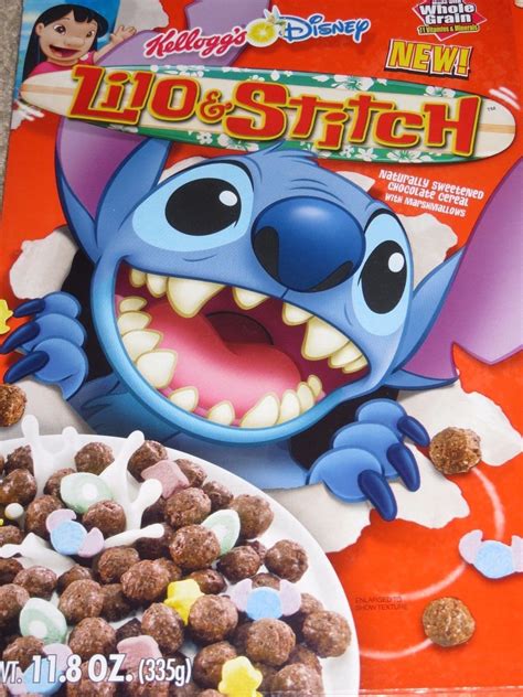 2005 Kelloggs New Disney LILO & STITCH Cereal Box Colorful Graphics empty flat | eBay | Cereal ...