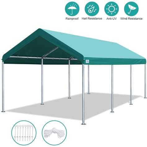 ADVANCE OUTDOOR 10' x 20' Heavy Duty Steel Carport Car Canopy Garage ...