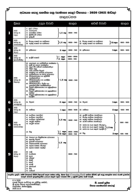 GCE O/L Time Table - Teacher