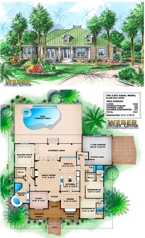 the floor plan for this tropical home is very large and has lots of ...