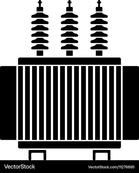 High voltage electrical transformer black symbol Vector Image