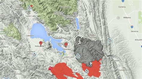 Google map shows NorCal fires, evacuation centers