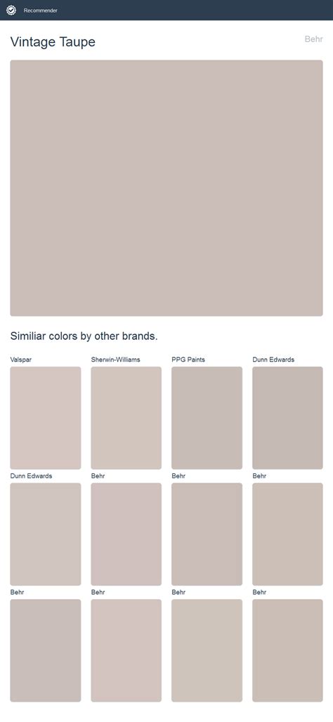 Taupe Paint Color Chart - Councilnet