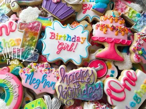 Bright Birthday Cookies Girl Birthday Cookies Rainbow Cookies Fancy Cookies, Iced Cookies, Cute ...