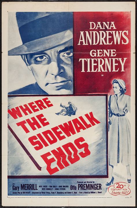 Where the Sidewalk Ends (1950) | Where the sidewalk ends, Movie posters, Movie posters vintage