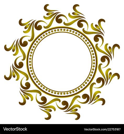 Golden round frame Royalty Free Vector Image - VectorStock