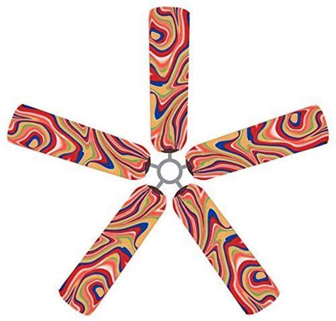 Fan Blade Designs Swirling Rainbow Ceiling Fan Blade Covers - - Amazon ...