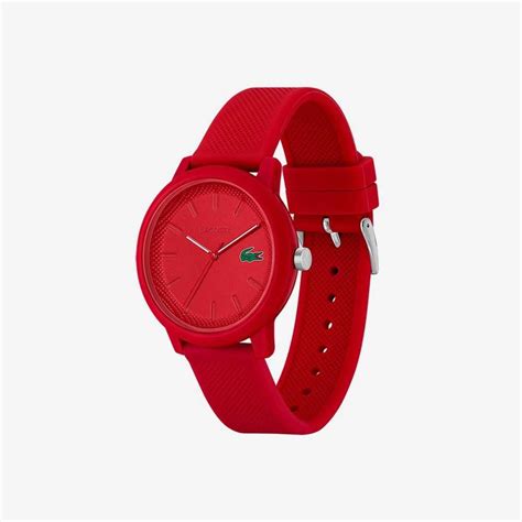 Lacoste Watches Factory Outlet Online - 12.12 Red Silicone Strap Watch Mens Red