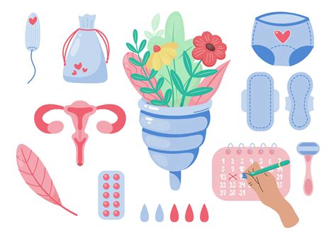 Vector set of female hygiene products 1211933 Vector Art at Vecteezy