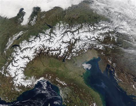 Snow across the Alps - Earth.com Snow across the Alps