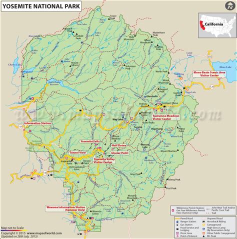 Yosemite National Park Map, Yosemite National Park Location