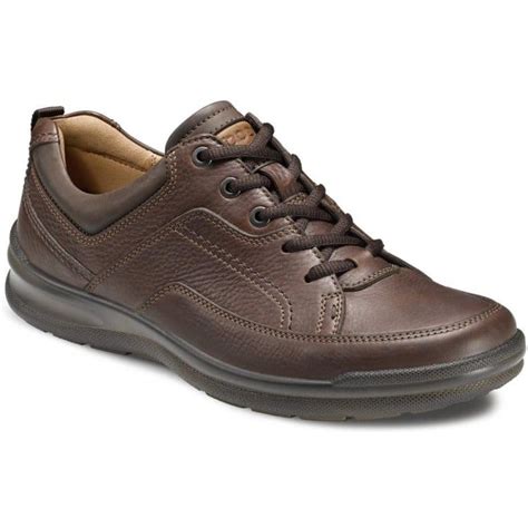 Ecco Beyond Mens Leather Shoes: Brown, Lace-Up: Charles Clinkard