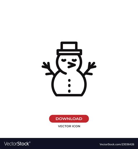 Snowman icon symbol flat sign Royalty Free Vector Image