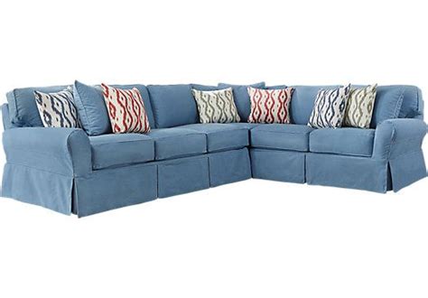 Cindy Crawford Home Beachside II Blue 2 Pc Sectional