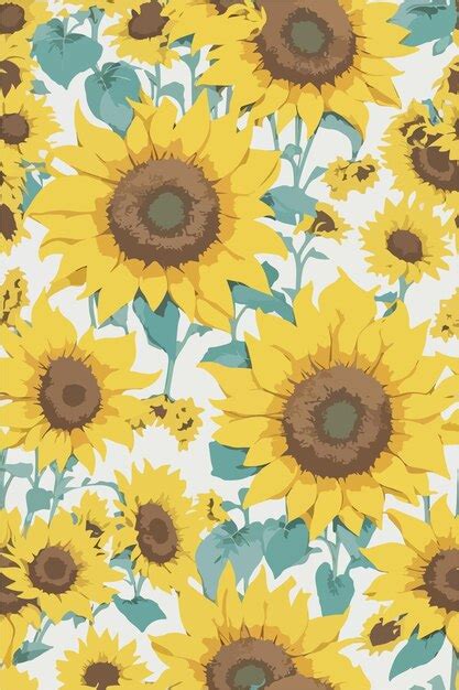 Premium Vector | Rustic farmhouse harvest sunflower pattern vector art
