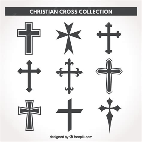 Premium Vector | Silhouette christian cross collection