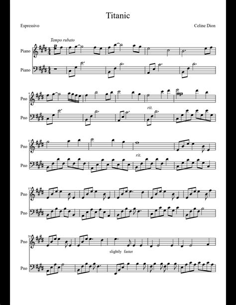 Titanic sheet music for Piano download free in PDF or MIDI