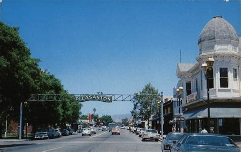 View of Downtown Pleasanton, CA Postcard