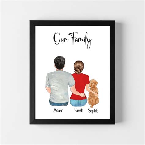 Custom Family Portrait With Pets, Family Portrait Illustration, Personalized Family Wall Art ...