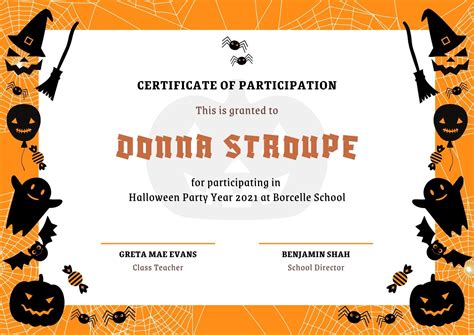 Halloween Certificate Template