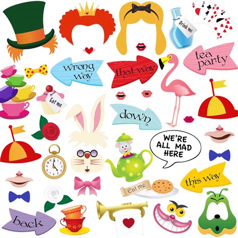 Alice In Wonderland Printable Photo Props