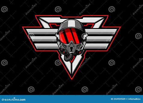 Pilot Helmet Vector Shield Badge Logo Template Stock Vector ...