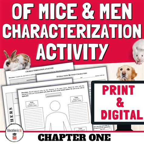 Of Mice and Men Chapter 1 Activity - George & Lennie Character Analysis ...