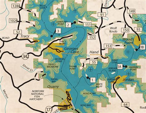 Norfork Lake Arkansas Old West Map - Gallup Map