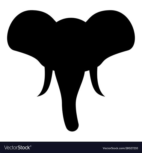 Head elephant silhouette mascot front view Vector Image