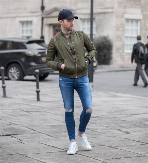 Mens-Fashion-Blogger-Topshop-Green-Bomber-Jacket-Blue-Citizens-Of ...