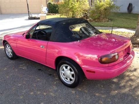 1993 pink Mazda MX-5 Miata http://www.iseecars.com pink cars, pink truck, pink SUV, pink ...