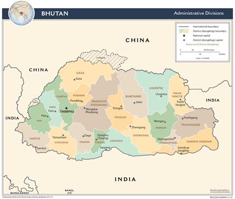 Mapa Bhutanu - Bhutan mapa fizyczna, topograficzna, samochodowa i inne