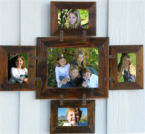 Rustic Country Barn Wood 5-Picture Collage Photo Frame (Holds 1-8x10 ...