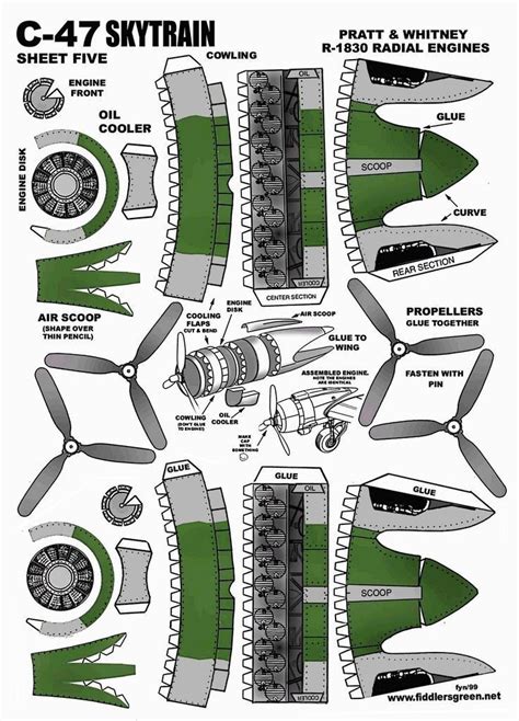 Papercraft C-47 5/5 | Paper airplane models, Paper aircraft, Paper models